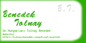 benedek tolnay business card